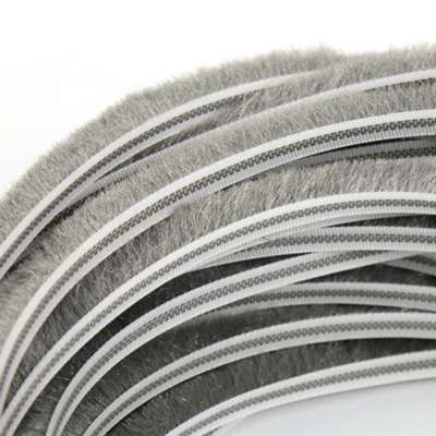 grey color woven pile strip for window