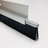 TDFbrush sliding door seal nylon plastic bristle strip brush for Door Bottom Sweep White Aluminum holder